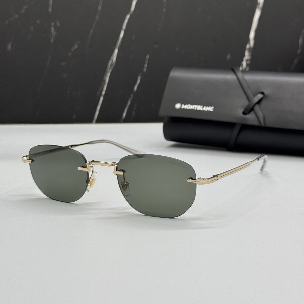 NEW MONTBLANC SUNGLASSES MEN GOLD GRAY EYEWEAR MONTBLANC MB0303S 001
